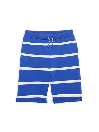 Shop Andy & Evan Little Boy's Striped Cotton Shorts In Bright Blue