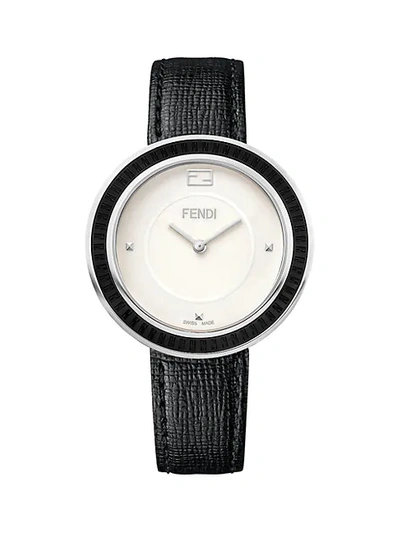 Shop Fendi My Way Stainless Steel & Leather Strap Watch