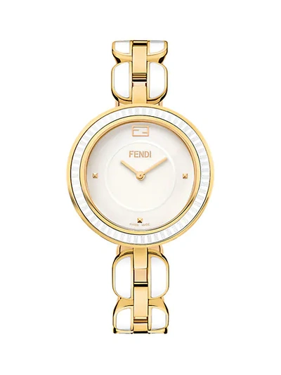 Shop Fendi My Way Goldtone Stainless Steel & Ceramic Bracelet Watch