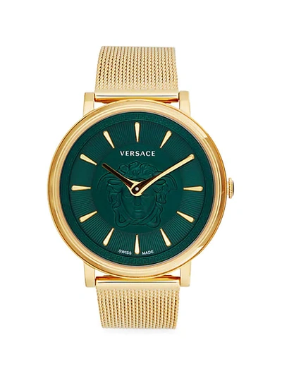 Shop Versace Goldtone Stainless Steel Bracelet Watch