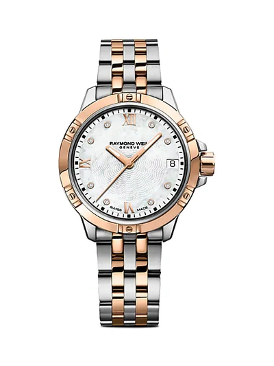 Shop Raymond Weil Tango Diamond & Mother-of-pearl Stainless Steel Bracelet Watch