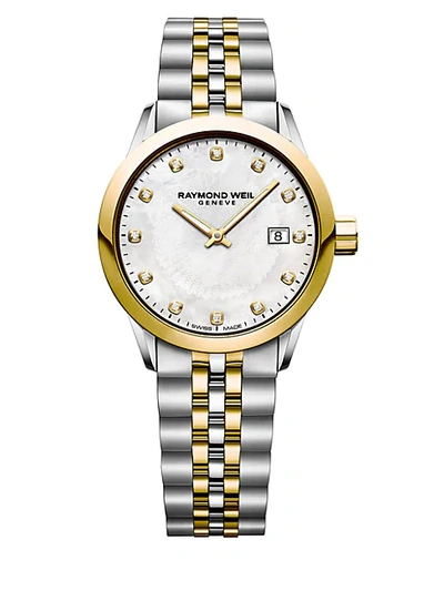 Shop Raymond Weil Freelancer Ladies Two-tone Stainless Steel Bracelet Watch In Two Tone