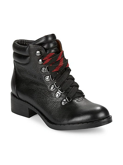 Shop Gentle Souls Women's Leather Mid Top Boots In Black