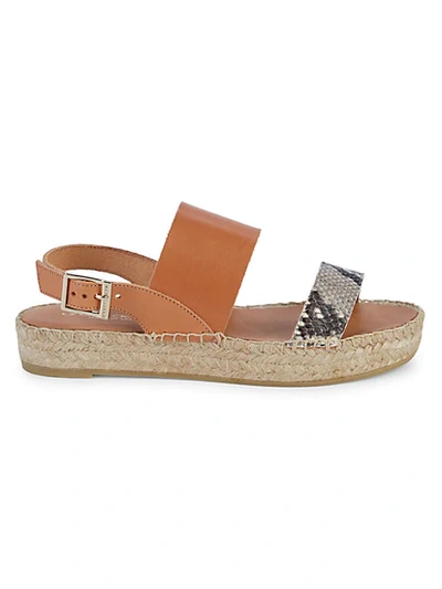 Shop Andre Assous Heavenly Snakeskin-embossed Leather Slingback Sandals In Cuero Natural