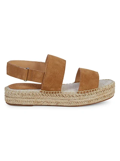 Shop Splendid Aubrey Suede Espadrille Flatform Slingback Sandals In Tan