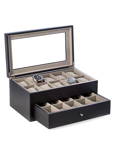 Shop Bey-berk Men's Wooden Watch Box In Black
