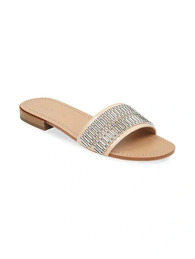 Shop Kendall + Kylie Kennedy Leather Slides In Nude