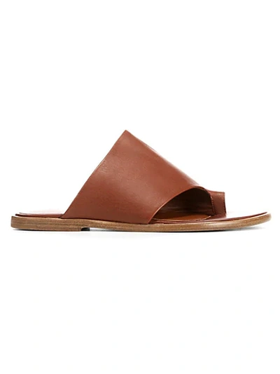 Shop Vince Edris Leather Toe-loop Sandals In Cognac