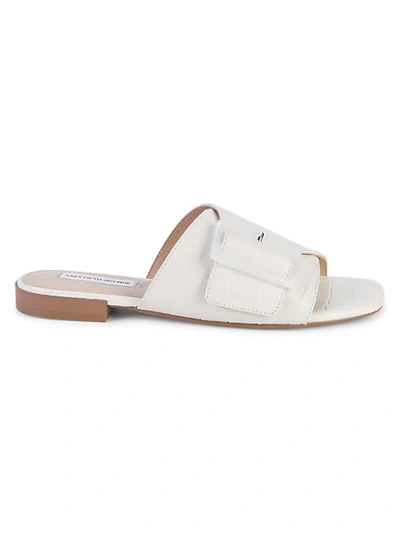 Shop Saks Fifth Avenue Brianna Leather Sandals In Ivory