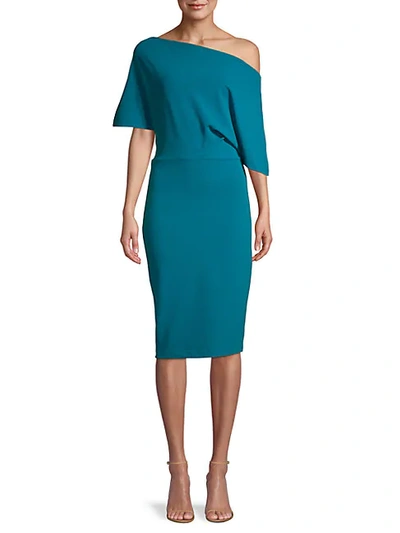 Shop Alexia Admor Asymmetric Draped-sleeve Sheath Dress In Blush