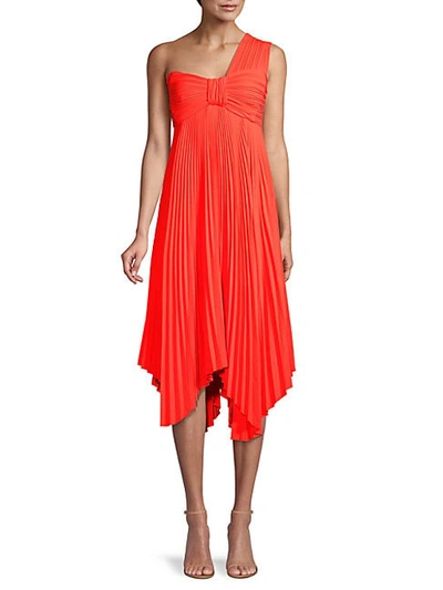 Shop A.l.c Marbury One-shoulder Dress In Neon Orange