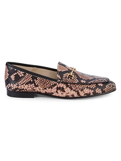 Shop Sam Edelman Loraine Snakeskin-printed Bit Loafers In Rose Snake