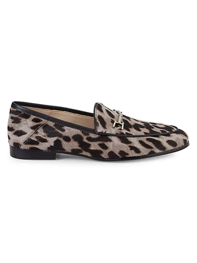 Shop Sam Edelman Women's Loraine Calf-hair Bit Loafers In Grey Leopard