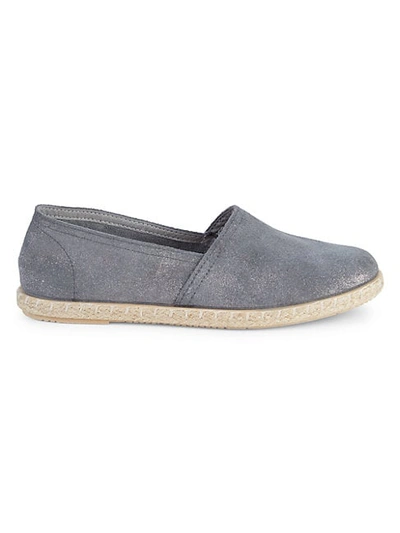 Shop Saks Fifth Avenue Amberes Suede Flats In Pewter