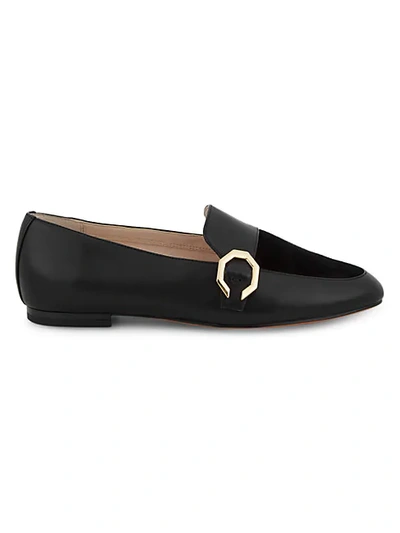 Shop Cole Haan Teresa Leather & Suede Panel Loafers In Black