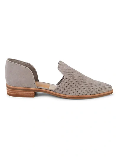 Shop Dolce Vita Kanon Perforated Suede D'orsay Flats In Smoke