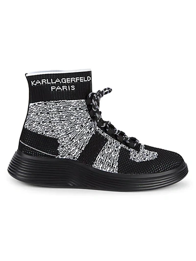 Shop Karl Lagerfeld Logo High-top Sneakers In White