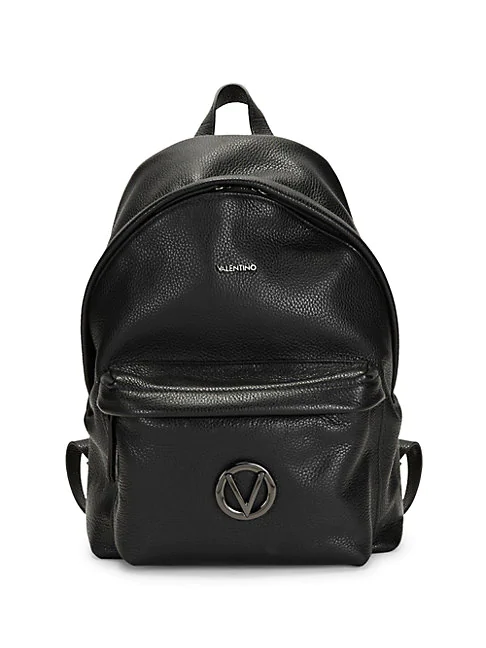 valentino black leather backpack