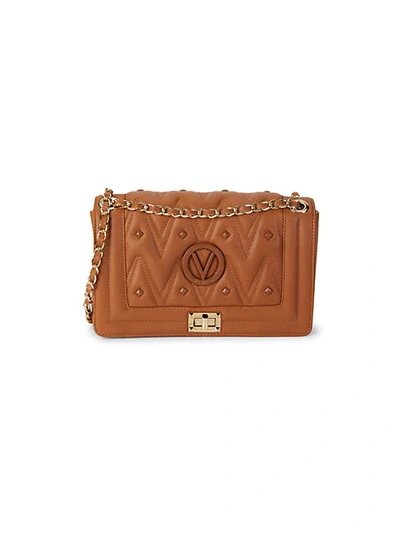 Shop Valentino By Mario Valentino Alice D Sauvage Quilted Leather Shoulder Bag In Caramel