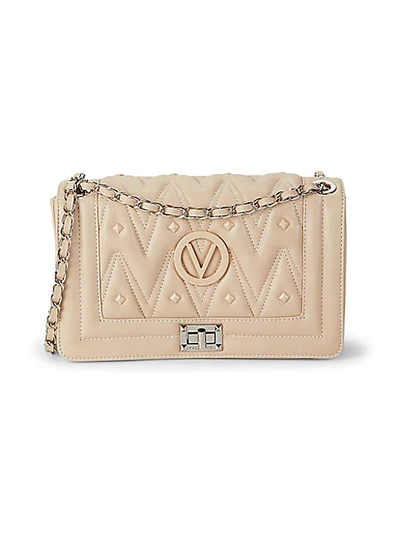 Shop Valentino By Mario Valentino Alice D Sauvage Quilted Leather Shoulder Bag In Macadamia