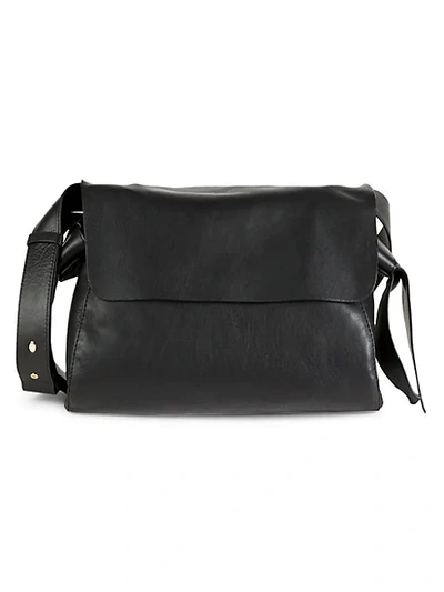 Shop Vince Camuto Flap Leather Crossbody Bag In Black