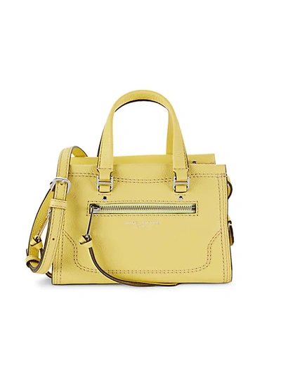 Shop Marc Jacobs Cruiser Pebbled Leather Mini Satchel In Lemon