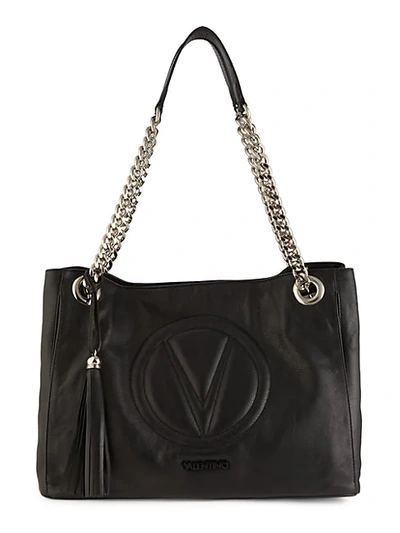 Shop Valentino By Mario Valentino Verra Sauvage Quilted Logo Leather Tote In Black