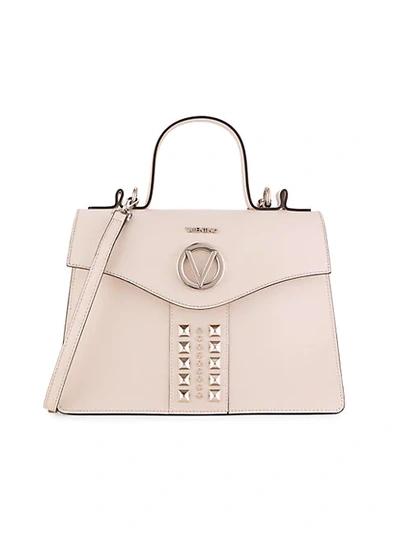 Shop Valentino By Mario Valentino Melanie Studded Leather Top-handle Bag In Macadamia