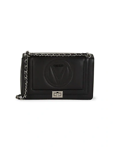 Shop Valentino By Mario Valentino Alice Sauvage Leather Chain Shoulder Bag In Black