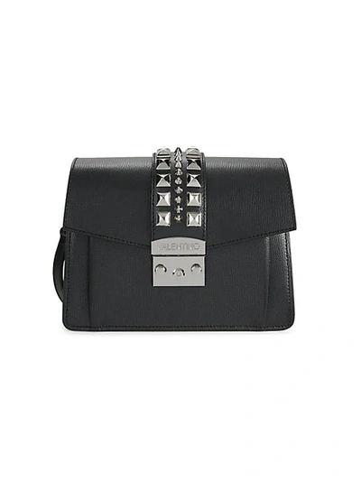 Shop Valentino By Mario Valentino Adin Palmeletto Studded Leather Crossbody Bag In Black