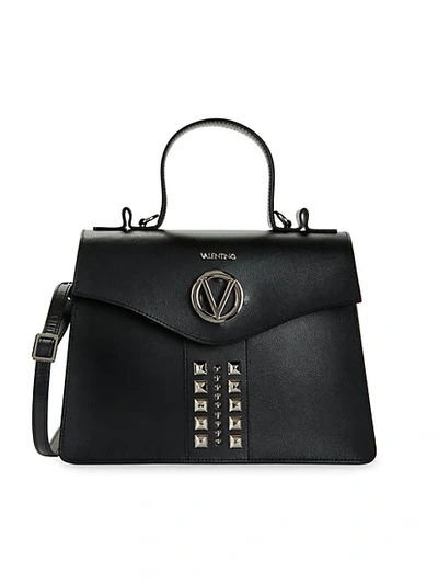 Shop Valentino By Mario Valentino Melanie Rockstud Leather Top Handle Bag In Black