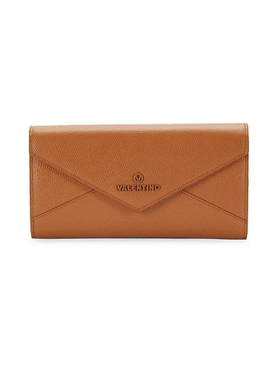 Shop Valentino By Mario Valentino Fern Palellato Leather Envelope Long Wallet In Whiskey