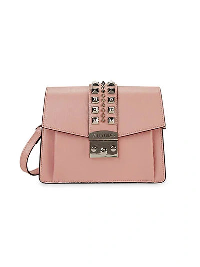Shop Valentino By Mario Valentino Adin Palmeletto Studded Leather Crossbody Bag In Rose