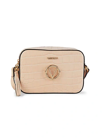 Shop Valentino By Mario Valentino Babette Croc-embossed Leather Camera Bag In Rose