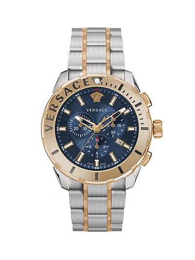 Shop Versace Two-tone Stainless Steel Chronograph Bracelet Watch