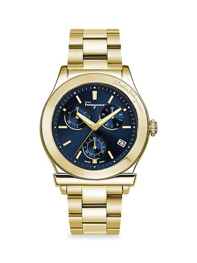 Shop Ferragamo Goldtone Stainless Steel Chronograph Watch