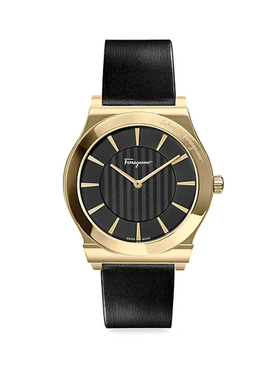 Shop Ferragamo Stainless Steel & Leather-strap Watch