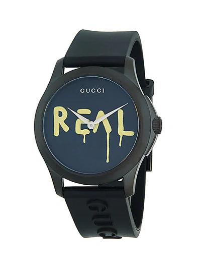 Shop Gucci Real Stainless Steel & Rubber-strap Watch