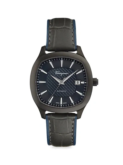 Shop Ferragamo Stainless Steel & Leather-strap Watch