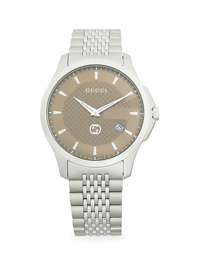 Shop Gucci 126 Lg Stainless Steel Bracelet Watch
