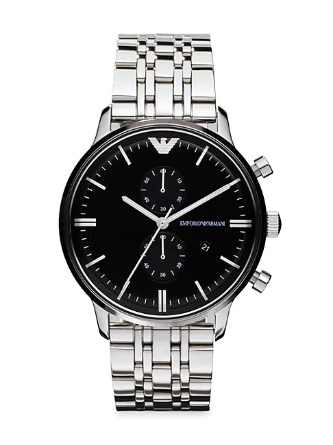 emporio armani classic stainless steel watch