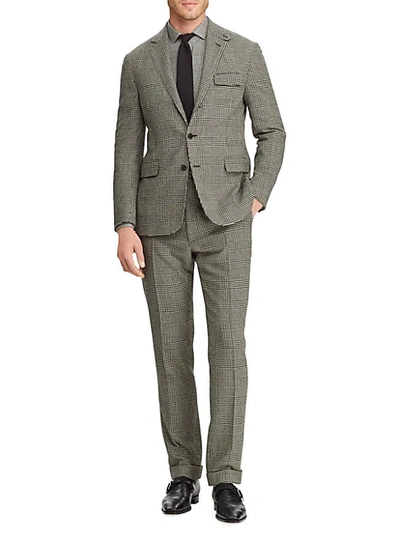 Shop Ralph Lauren Modern-fit Glen Plaid Wool Suit In Grey