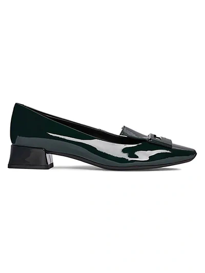 Shop Geox Vivyanne Patent Leather Heeled Loafers In Blue