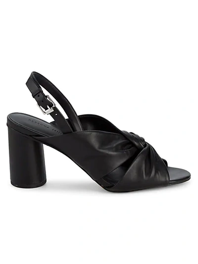 Shop Rebecca Minkoff Agata Leather Knot Slingback Sandals In Black