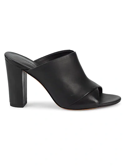 Shop Vince Women's Heath Leather Mule Sandals In Black