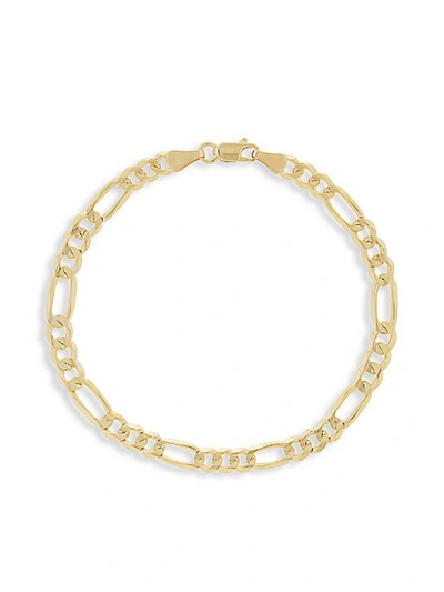 Shop Saks Fifth Avenue 14k Yellow Gold Concave Figaro Link Bracelet/4.75mm