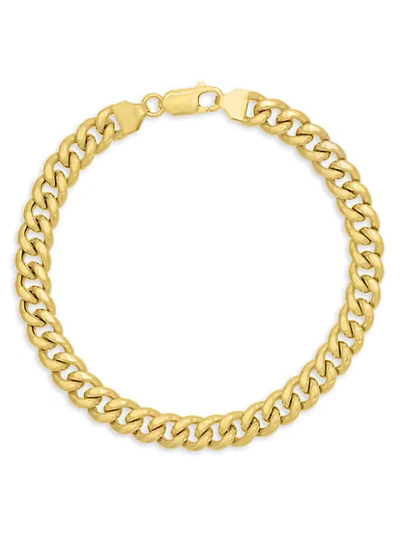 Shop Saks Fifth Avenue 14k Yellow Gold Cuban Chain Bracelet