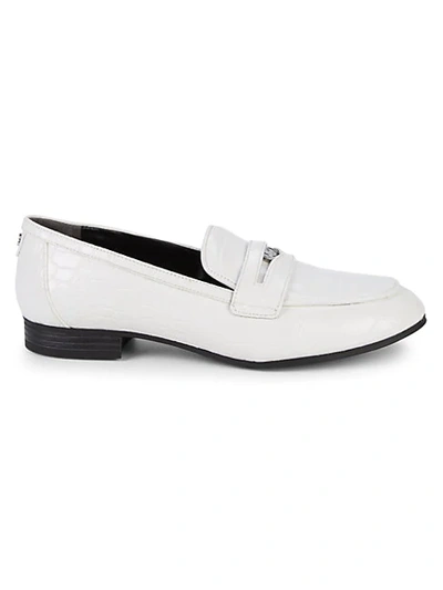 Shop Circus By Sam Edelman Hannon Croc-embossed Penny Loafers In White