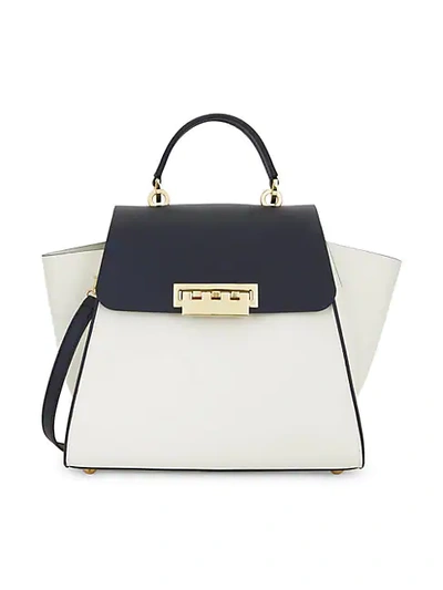 Shop Zac Zac Posen Eartha Colorblock Leather Top Handle Bag In Dark Blue