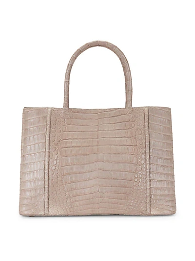 Shop Nancy Gonzalez Women's Crocodile Leather Top Handle Bag In Taupe